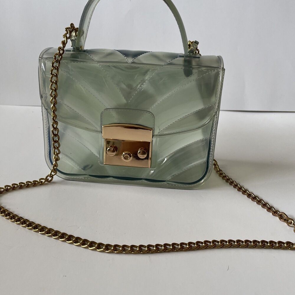 Crossi Transparent Jelly Purse with Gold Hardware by Crossi - Shoulder Bag